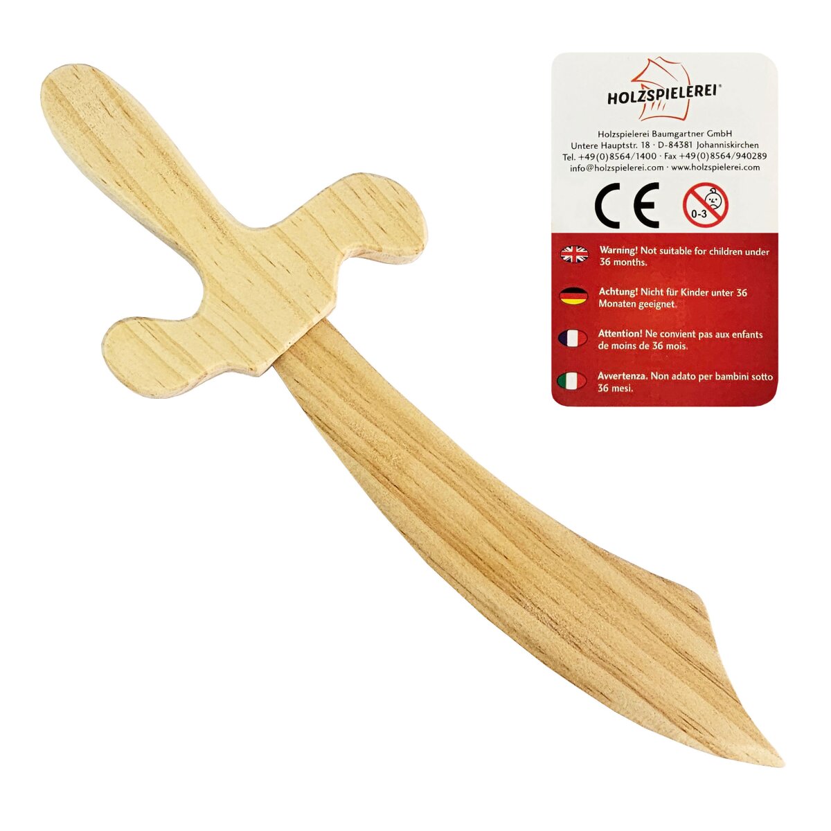 Couteau dabordage pirate pour enfants, bois naturel