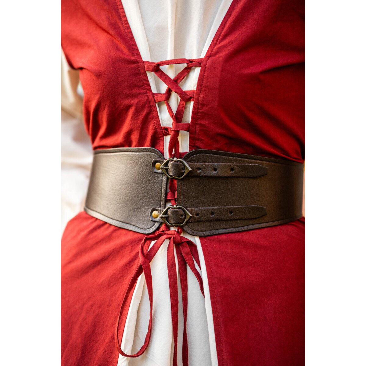 Medieval corset belt dark brown "Hedwig"