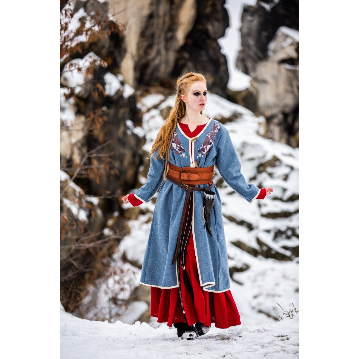 Cappotto Birka Viking blu tortora "Skadi"