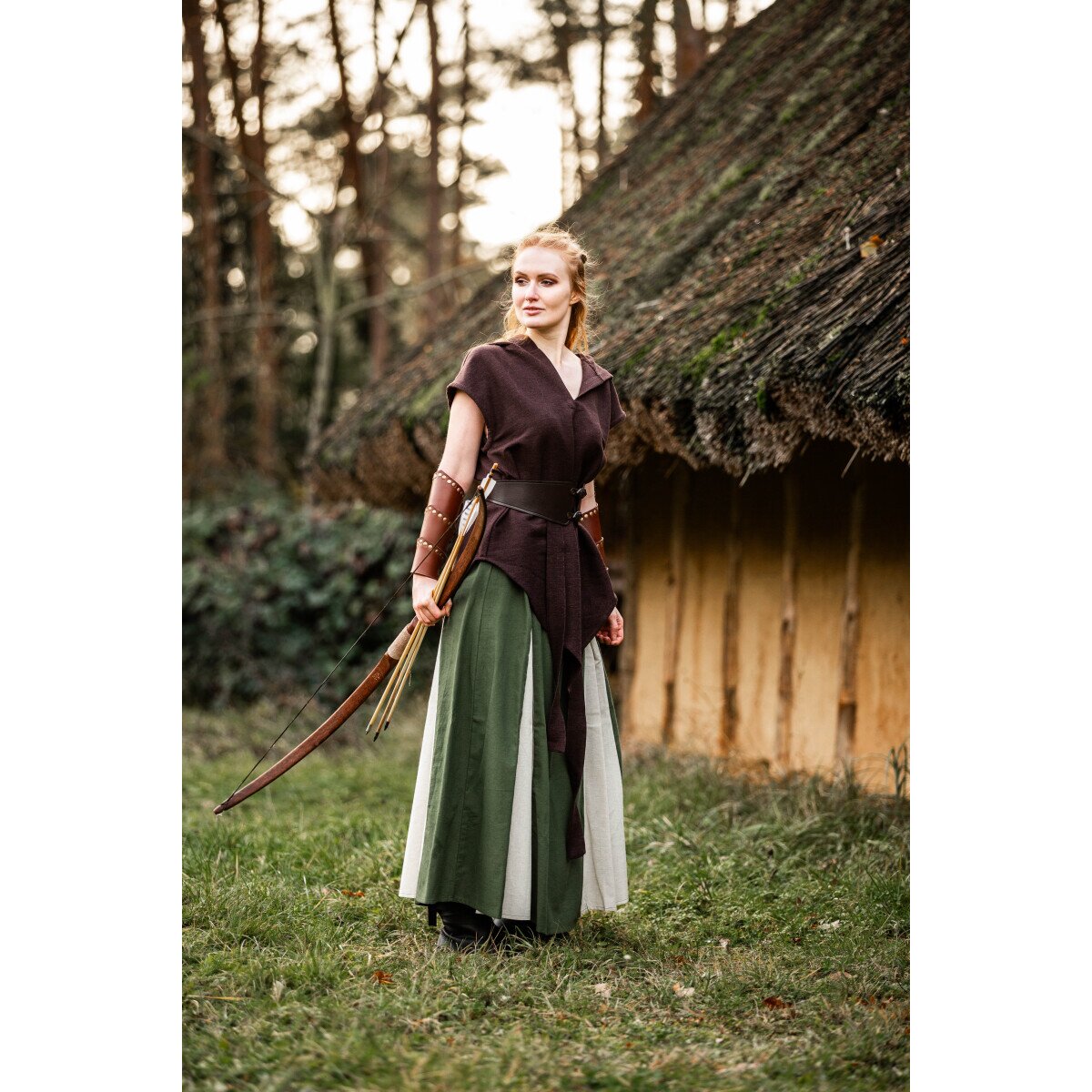 Medieval skirt green/natural “Isabella”