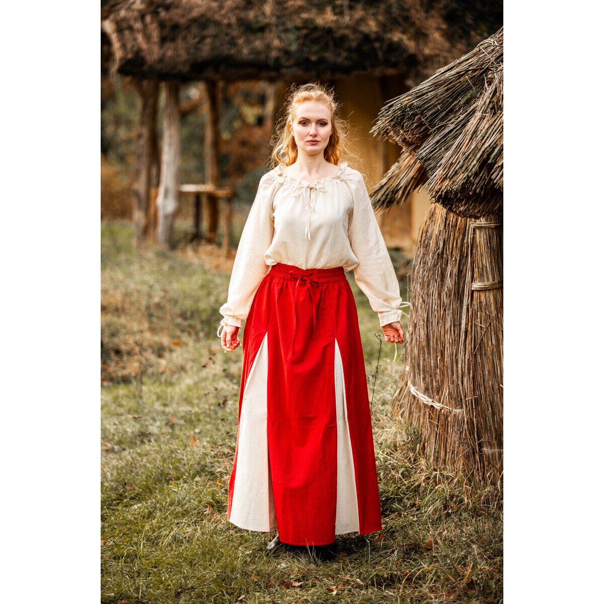 Medieval skirt green/natural “Isabella”