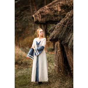 Mittelalter Kleid Natur/Blau „Dorothea“