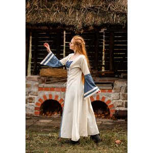 Mittelalter Kleid Natur/Blau „Dorothea“