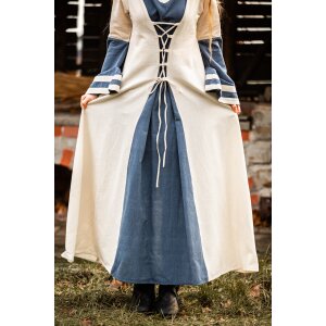 Mittelalter Kleid Natur/Blau „Dorothea“