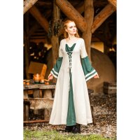 Mittelalter Kleid Natur/Grün „Dorothea“