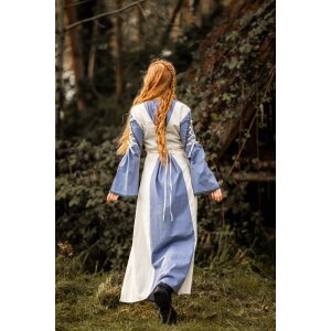 Mittelalter Kleid Natur/Taubenblau „Amalia“