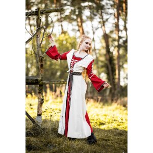 Mittelalter Kleid Natur/Rot „Amalia“