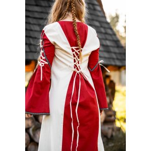 Mittelalter Kleid Natur/Rot „Amalia“