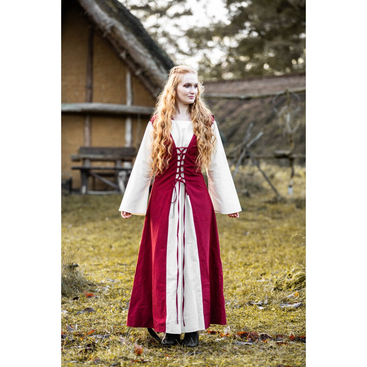 Medieval dress red/natural “Genefe”