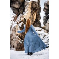 Wikinger Kleid 100% Leinen Taubenblau "Anna"