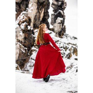 Wikinger Kleid 100% Leinen Rot "Anna"