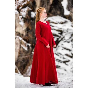 Wikinger Kleid 100% Leinen Rot "Anna"