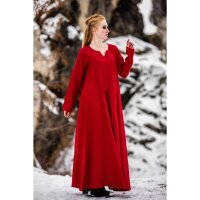 Wikinger Kleid 100% Leinen Rot "Anna"