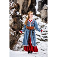 Wikinger Kleid 100% Leinen Rot "Anna"