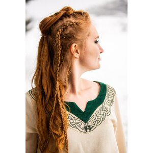 Wikinger Kleid Natur/Grün "Lagertha"