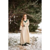 Wikinger Kleid Natur/Grün "Lagertha"