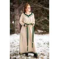 Wikinger Kleid Natur/Grün "Lagertha"