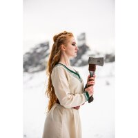 Wikinger Kleid Natur/Grün "Lagertha"