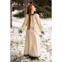 Wikinger Kleid Natur/Grün "Lagertha"