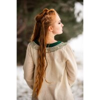 Wikinger Kleid Natur/Grün "Lagertha"