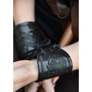 Leather bracers with embossed dragon motive, Jelling...
