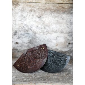 Leather hair clip with Thorshammer embossing & metal...