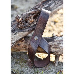 Simple belt holder for drinking horn made of leather,...