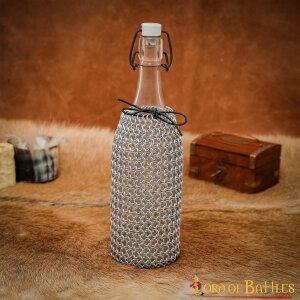 Kettenhemd für Flaschen mit Lederschnürband, ID 8mm 1,6mm Aluminium unvernietet
