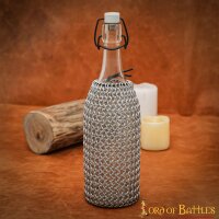 Kettenhemd für Flaschen mit Lederschnürband, ID 8mm 1,6mm Aluminium unvernietet
