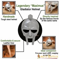 Legendärer "Maximus" Gladiator-Stahlhelm mit Inlay