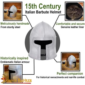 Italienischer Barbute-Helm aus Dem 15. Jahrhundert Historisch Inspiriert 16 Gauge (1,6 mm)