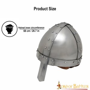 mittelalterlicher Normannischer Nasen-Stahlhelm mit Ledereinlage 16 Gauge (1,6 mm)