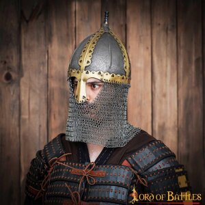 10. Jahrhundert Wikinger Varangian Rus Slav Gnezdovo Helm mit unvernieteter Kettenbrünne 16 Gauge (1,6 mm)