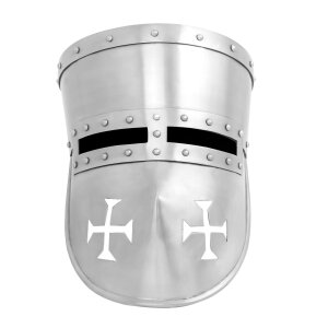 13th century Crusader Knight Templar Steel Helmet with...