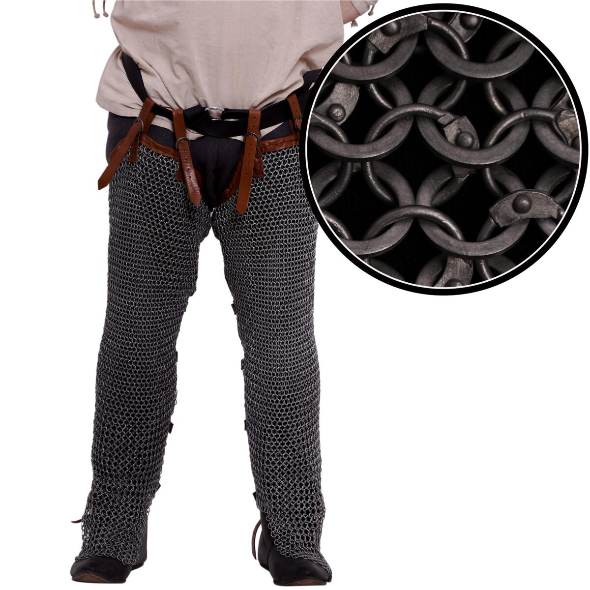 Round Ring Chainmail Leggings Chausses Hoses, Riveted and...
