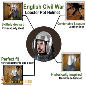 Englischer Bürgerkrieg Zischägge-Helm 17. Jahrhundert