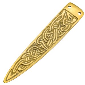 Celtic Knotwork Pure Solid Brass Belt End Chape...