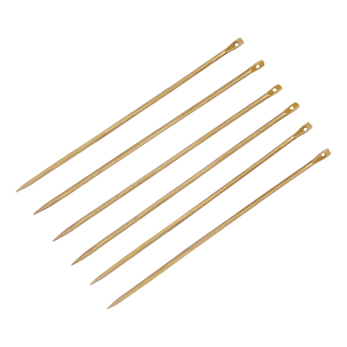 Medieval Solid Brass Needles Large Set of Six