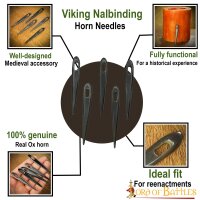 Wikinger Nalbinding Nadelbindenadel Horn Nadeln 5er Set