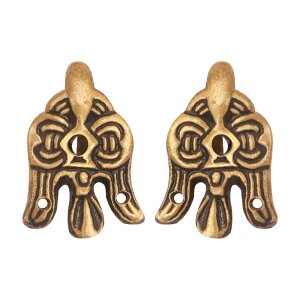 Antique Brass Viking Winingas Raven Hooks Set of 2