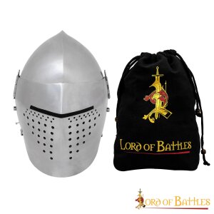 Late Medieval Full Visor Bascinet Helmet 14 gauge