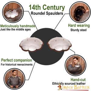 14. Jahrhundert licht Schulterpanzer mit Lederkanten 16 Gauge (1,6 mm)