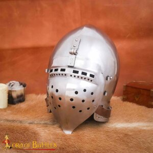 Spätmittelalterlicher Bascinet Beckenhaube mit Klappvisier 16 Gauge (1,6 mm)