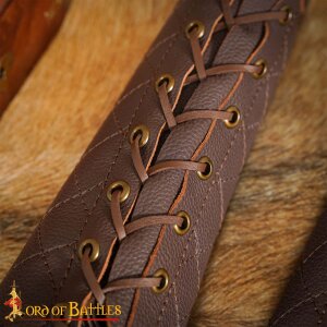 Mittelalterliche Armschoner für Bogenschützen aus Leder Braun