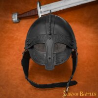 Vendel Inspirierter Wikingerhelm Brillenhelm Geschwärzt Gepolsterten Liner 16 Gauge (1,6 mm)