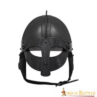 Vendel Inspirierter Wikingerhelm Brillenhelm Geschwärzt Gepolsterten Liner 16 Gauge (1,6 mm)