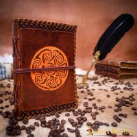 Handgemachtes Journal mit Keltischem Spiraldesign Lederbuch mit handgeschöpften Seiten