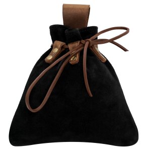 Medieval Drawstring Belt Pouch Crafted from Genuine Suede...