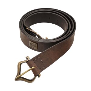 Renaissance Leather Belt with Antiqued Solid Brass Buckle