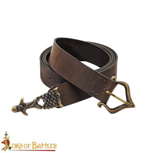 Renaissance Leather Belt with Antiqued Solid Brass Buckle